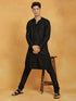 Men's Black Cotton Blend Kurta